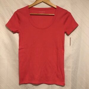 NWT Talbots Coral Scoop Neck Short Sleeve Tee